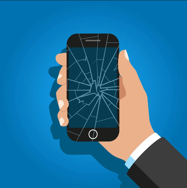Phone with cracked screen